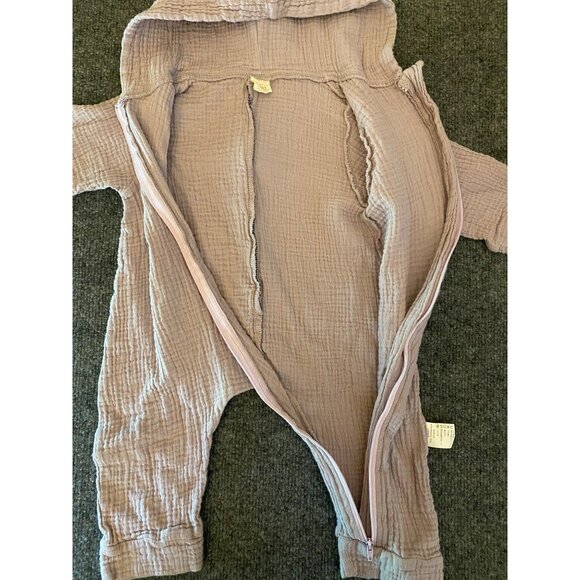 Crinkled Cotton Dino Romper Toddler 18-24m Lavender Zip Up Hooded 1-pc. (EU‎ 90) - Picture 6 of 12
